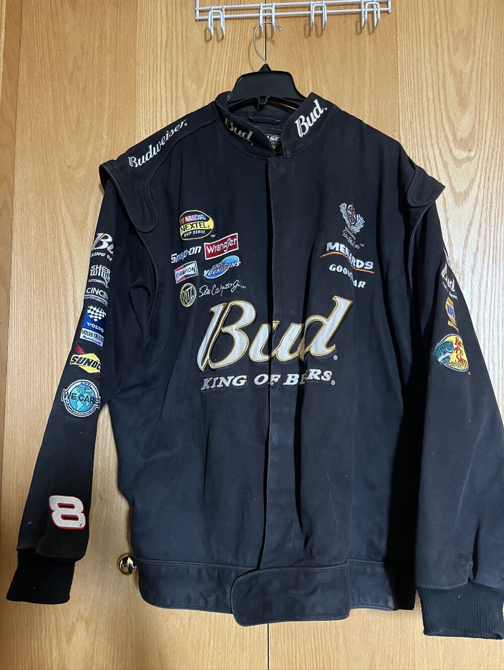 Budweiser Black Embroidered Racing Bomber Jacket